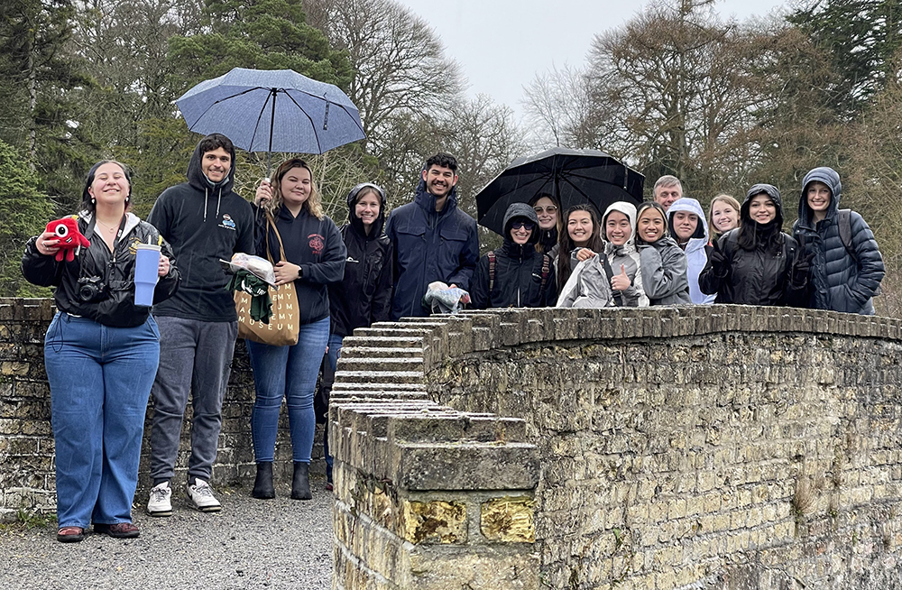 Student group on bridge at Birr Castle
