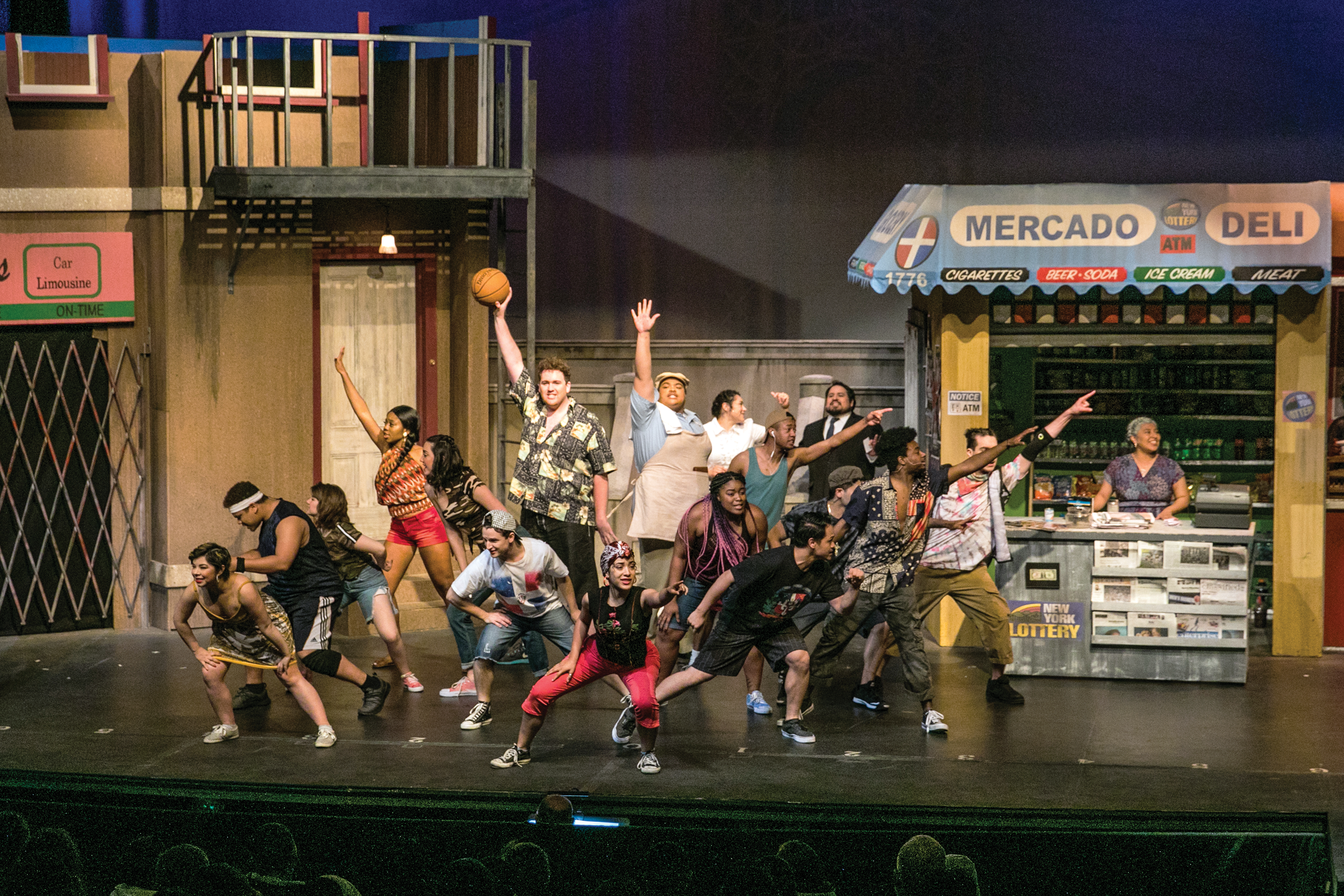 Photo of students performing a scene from in the heights