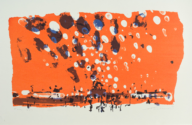 orange background abstract fair scene