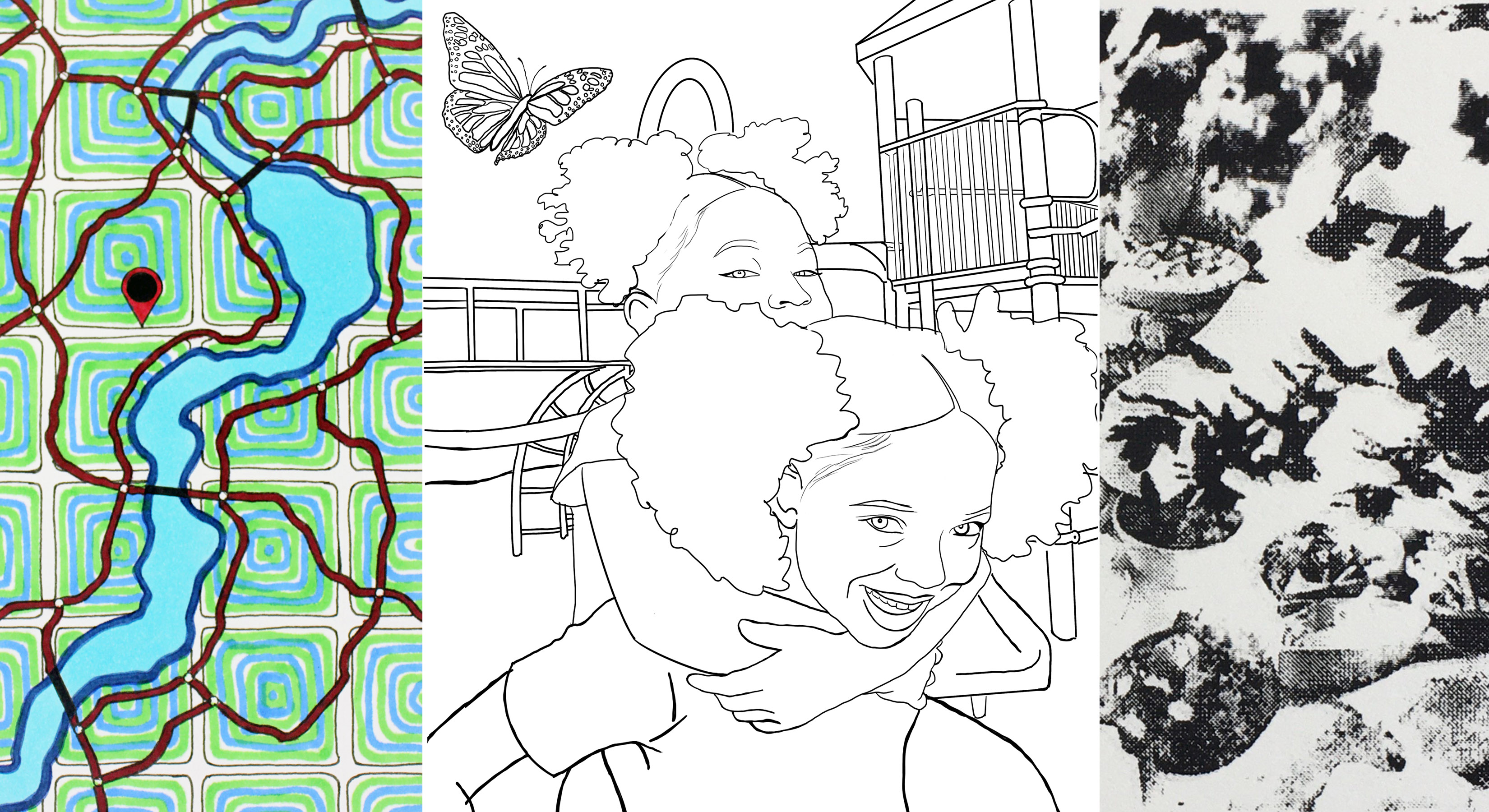collage of 3 images from the 3 projects