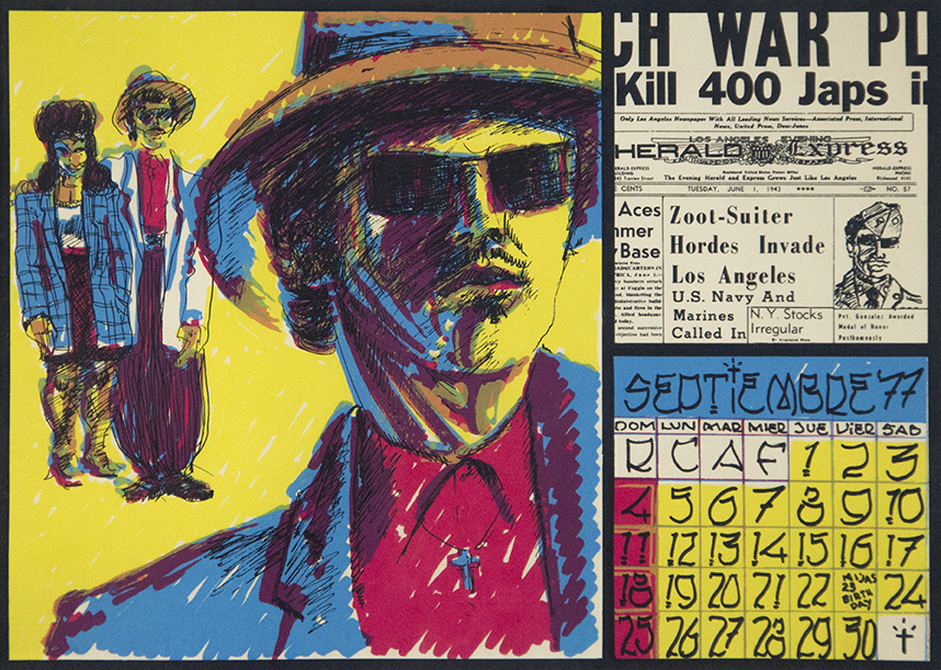 artwork with figure by Jose Montoya