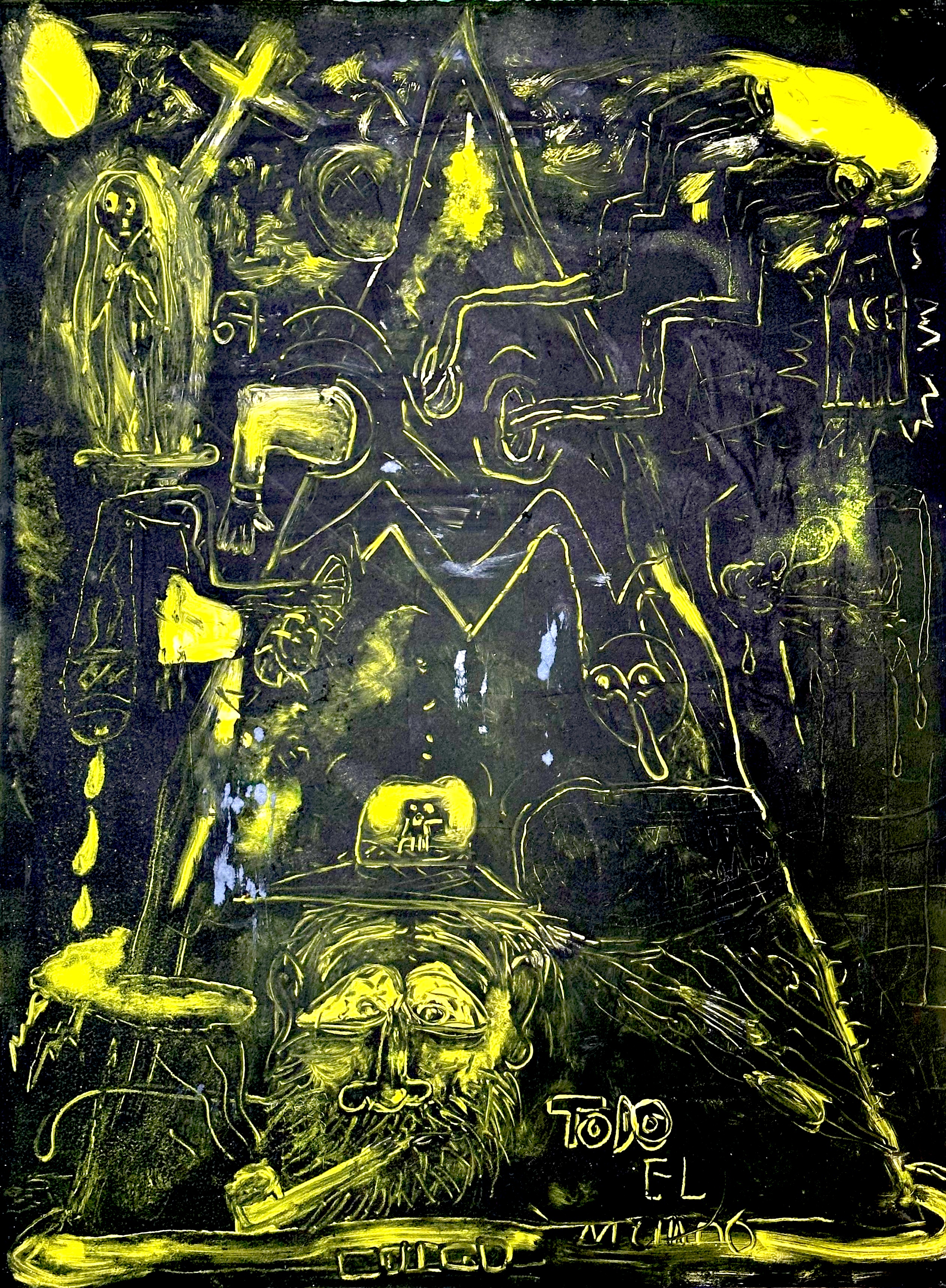 image of a monotype by artist trio tropeycalia club