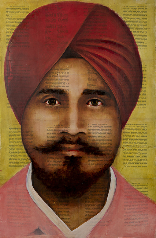 portrait of Sikh man in red turban