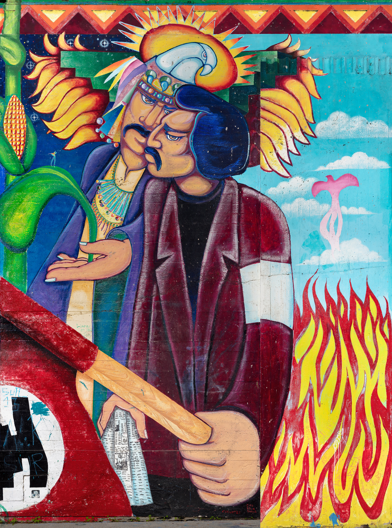 image of rcaf mural featuring two figures with mustaches